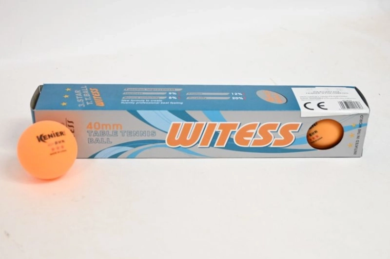 Orange table tennis (ping-pong) balls, 6 pcs
