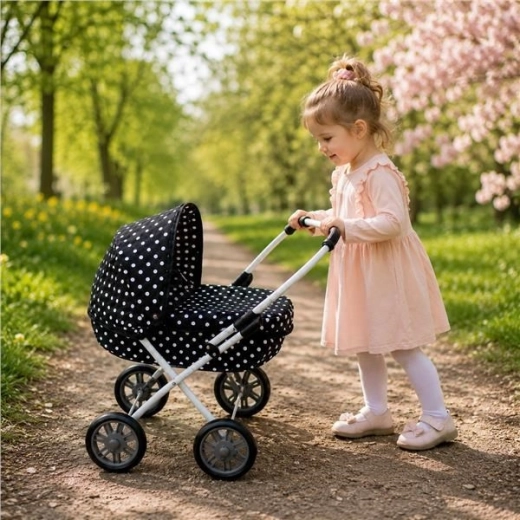 New Baby children's doll stroller Anička black