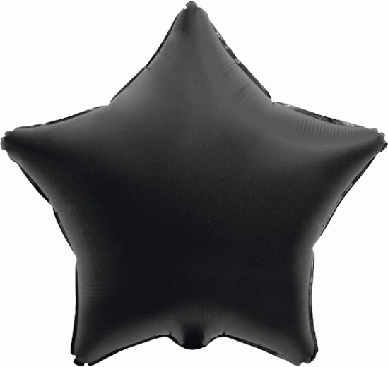 Matte Black Star Foil Balloon 44 cm