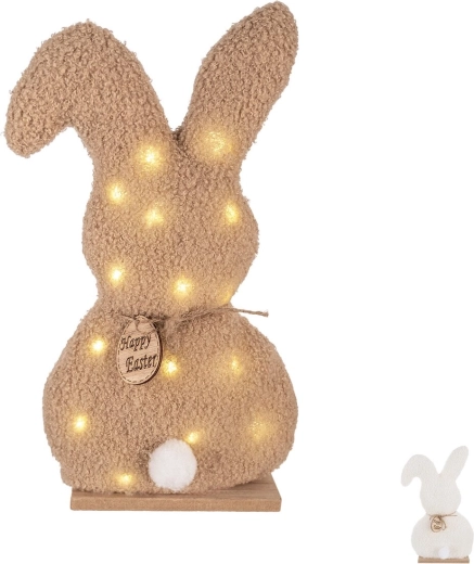 Easter LED Bunny on a Wooden Base 31 cm