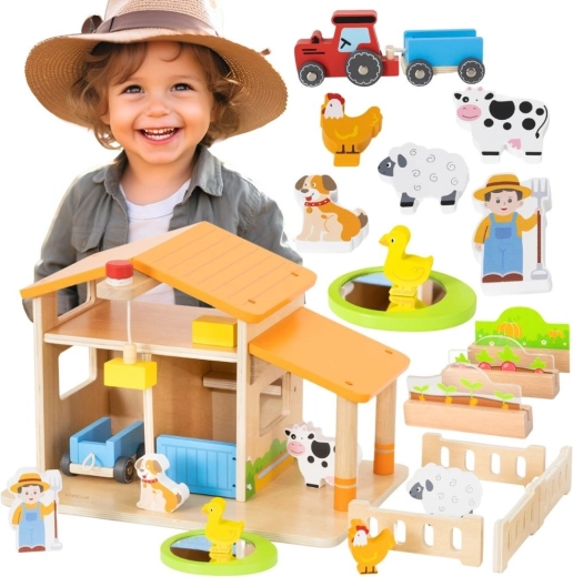 Дървена ферма с аксесоари Viga Toys