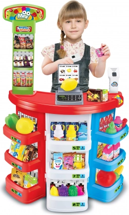 Kids’ supermarket with cash register and scanner 51 × 27 × 78 cm