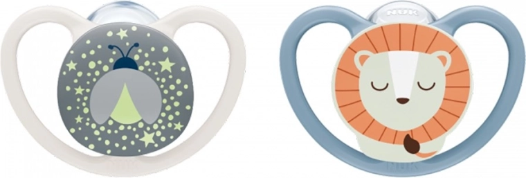 Детски биберон NUK Perfect Match Air Night Firefly/Lion 6–18 м., 2 бр.