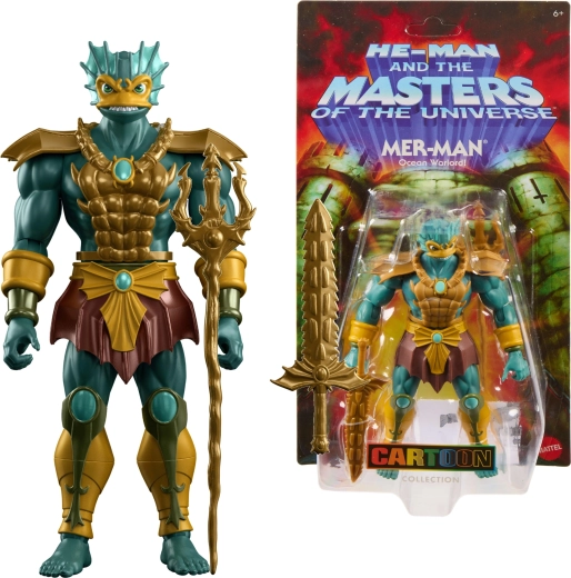 Mattel Masters of the Universe Origins Cartoon Collection 200X колекционерска фигурка Трайтън (Mer-Man) 15 см с аксесоари