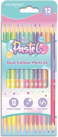 Пастелни моливи Keyroad Duo Pastel триъгълни 12 бр.