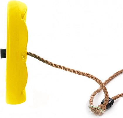 Градинска люлка за деца с цветна седалка и въже – жълта