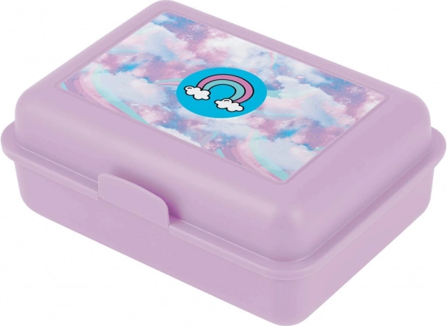 Purple Plastic Lunch Box with Sky Theme