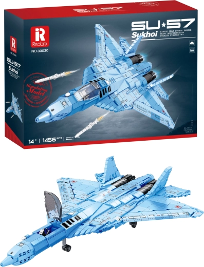 Конструктор изтребител Су-57 в син камуфлаж (1456 части)