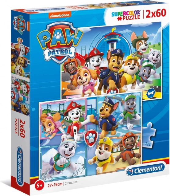 пъзел 2×60 части super color paw patrol
