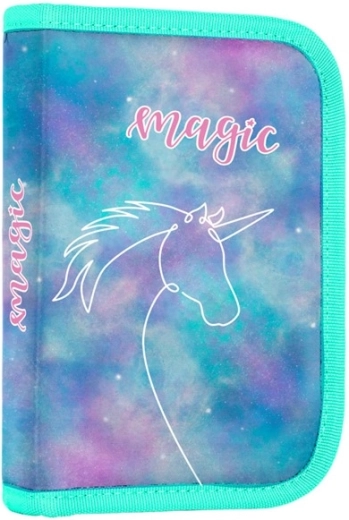 Едноетажен ученически несесер Unicorn с 2 капака, празен