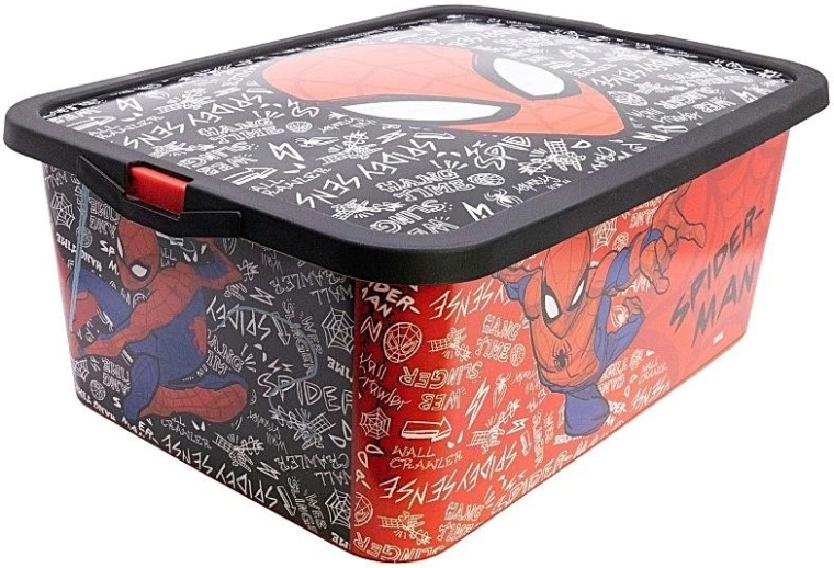Голяма кутия за съхранение Stor с капак с клип Spider-Man - 1 брой