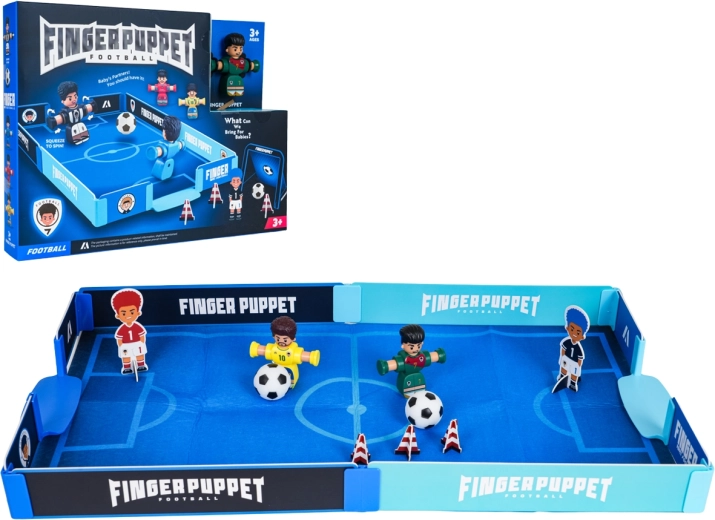 Football game with two players, a ball and a pitch