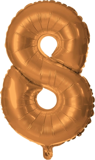 Foil Balloon Number 8 30 cm Bronze TORO