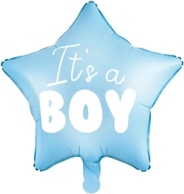 Фолио балон звезда "It's a boy" син 48 см