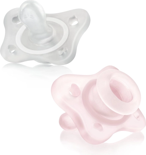 Chicco PhysioForma Mini Soft all-silicone pacifier 0–2 months for girls, 2 pcs