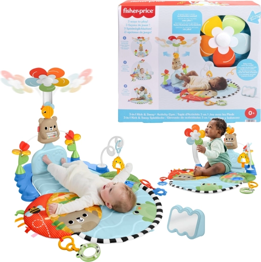 Fisher-Price образователна сензорна постелка за игра 3в1 „Ритни и завърти“