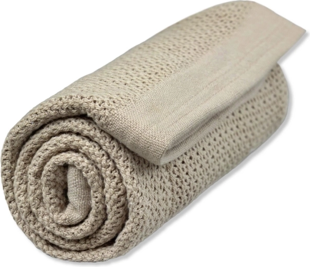 Vinter & Bloom Soft Grid Organic blanket, Pebble Greige