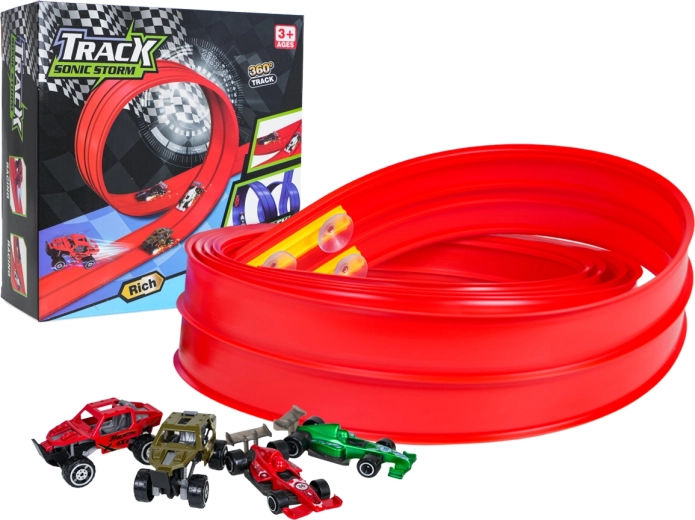 Variable PVC Tape Racing Track 4 m with Toy Cars