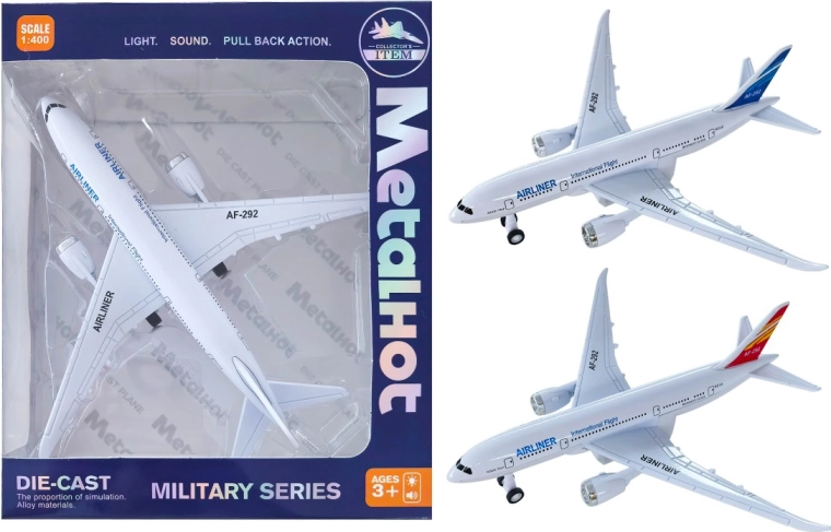 Метален модел на пътнически самолет Airliner 1:400 със светлина и звук