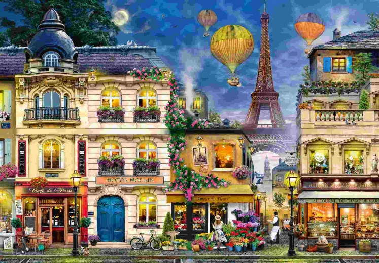 Пъзел Ravensburger Разходка из нощен Париж с 18 000 части