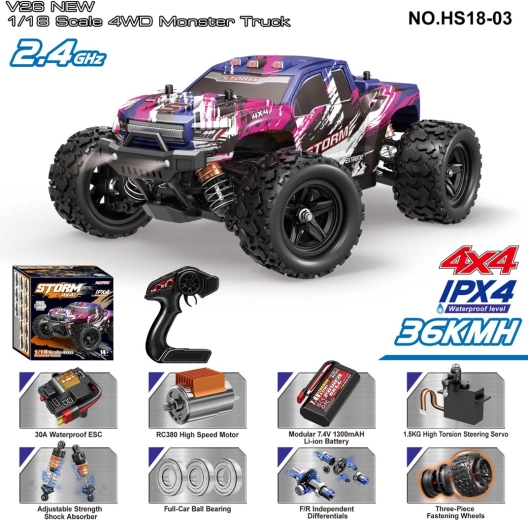 Дистанционно управлявано офроуд бъги STORM 1:18