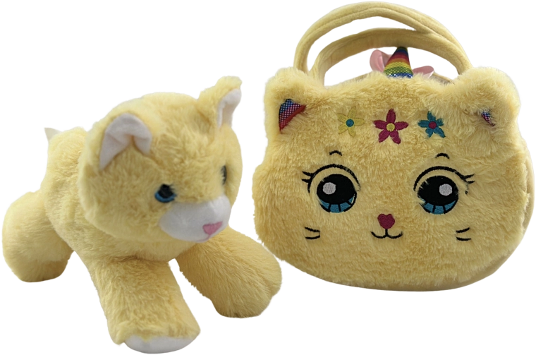 Плюшена чантичка коте с плюшена играчка Оливия