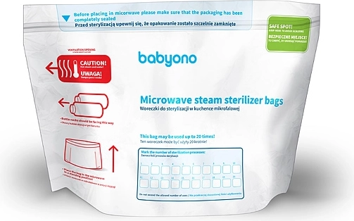 BabyOno стерилизационни пликове за микровълнова, 5 бр.