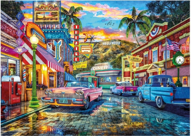 Пъзел HOLLYWOOD – ретро улица, 3000 части