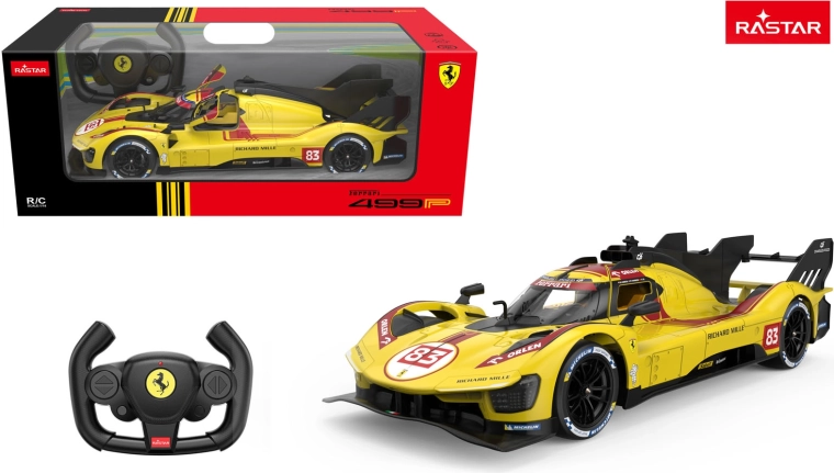 RC кола Ferrari 499P Rastar 1:14 жълто - 1 брой