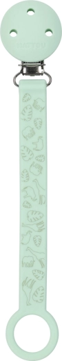 Nattou силиконова щипка за биберон с принт, mint green