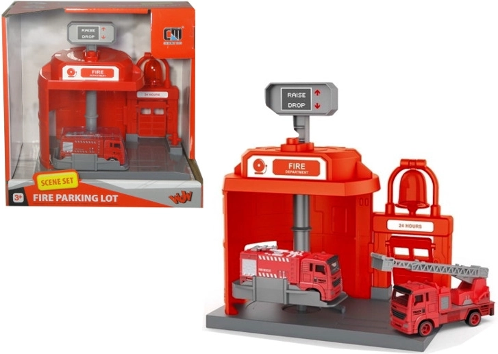 Fire Station with a Sliding Car on a Carousel