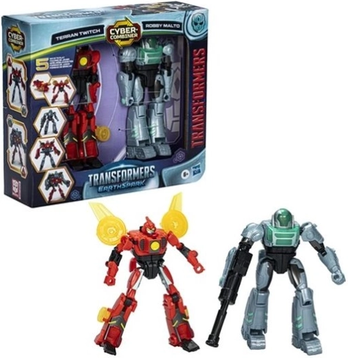 Transformers EarthSpark Cyber Combiner комплект Terran Twitch и Robby Malto