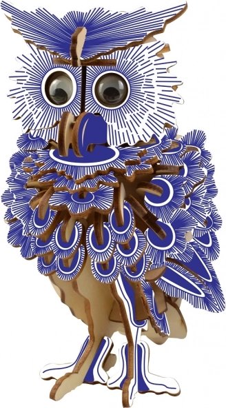 Woodcraft дървени 3D пъзели - Цветна Сова