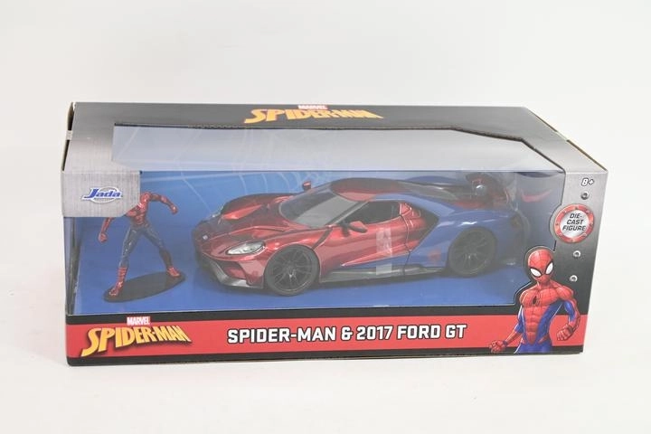 Jada Toys Marvel Spider-Man – модел на автомобил Ford GT 2017 1:24 с фигурка - 1 брой