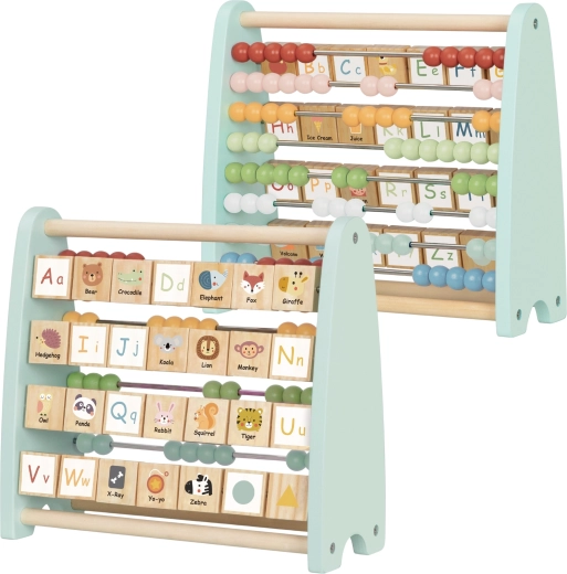 Double-Sided Wooden Abacus with English Alphabet TOOKY TOY