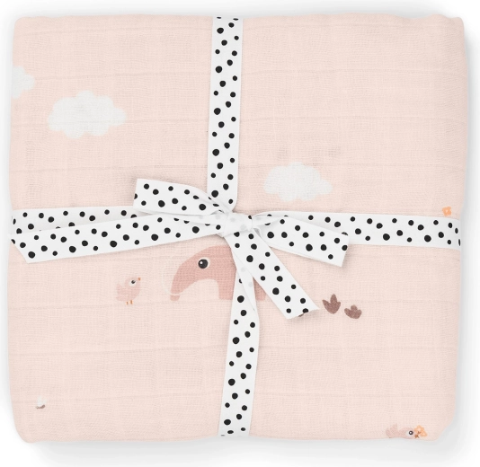 Done by Deer Playground pink muslin swaddle blanket