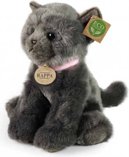 Плюшена котка Rappa сива 25 см eco-friendly