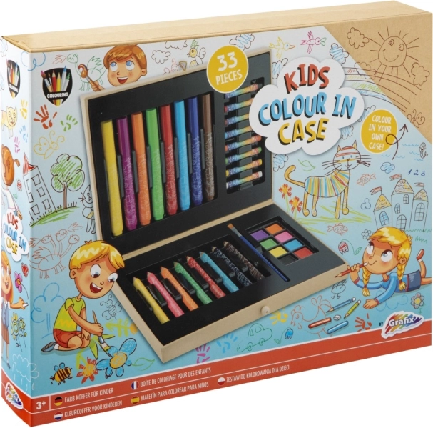 Детски малък малярски куфар с 33 части