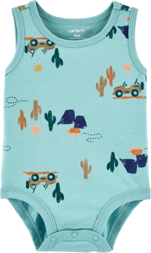 Carter's sleeveless baby bodysuit Blue Jeep for boys – 18m