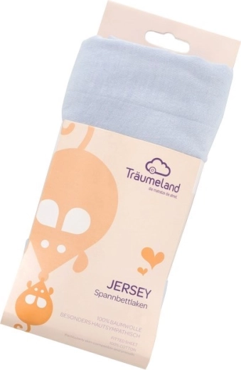 Träumeland jersey fitted sheet uni light blue