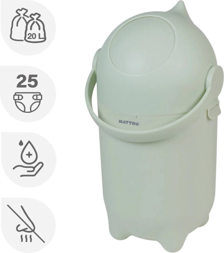 Nattou кош за пелени Dropy green 20 l
