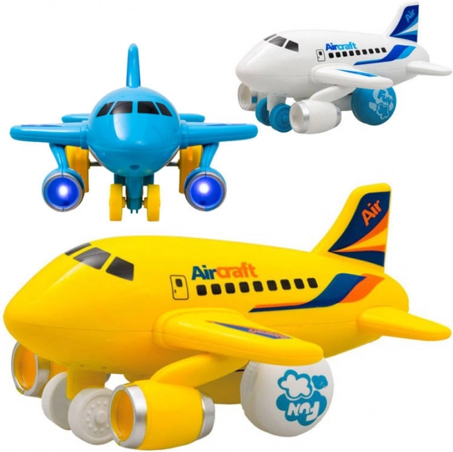 Весело дърпано самолетче със светлини и звуци
