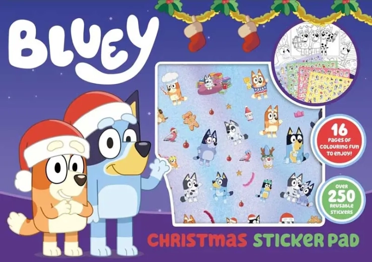 Bluey Christmas Coloring and Sticker Set