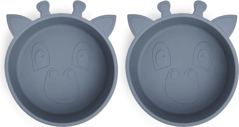 NuuRoo Alex silicone bowl Giraffe Bering Sea - 2 pcs