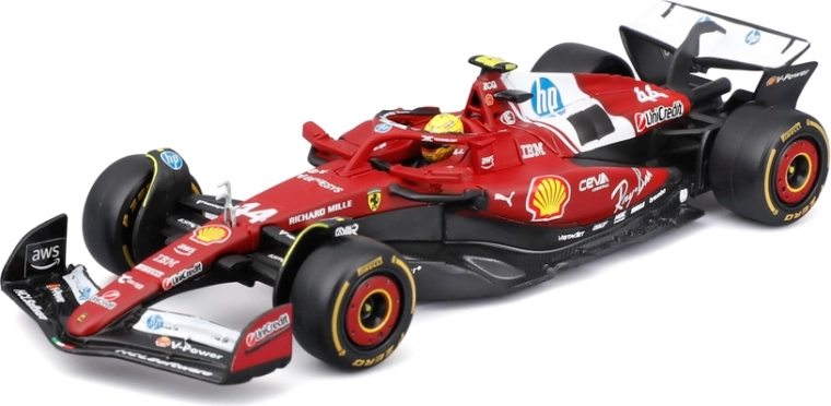 Модел Bburago Формула 1 Ferrari SF-25 2025 Lewis Hamilton 1:43 в акрилна кутия