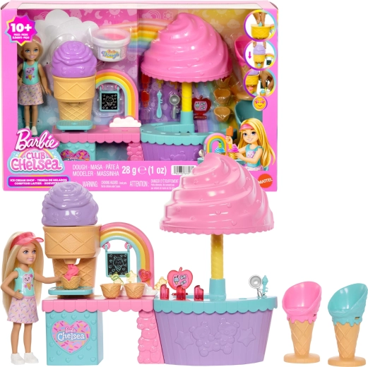 Barbie Club Chelsea сладоледена количка с кукла и моделин