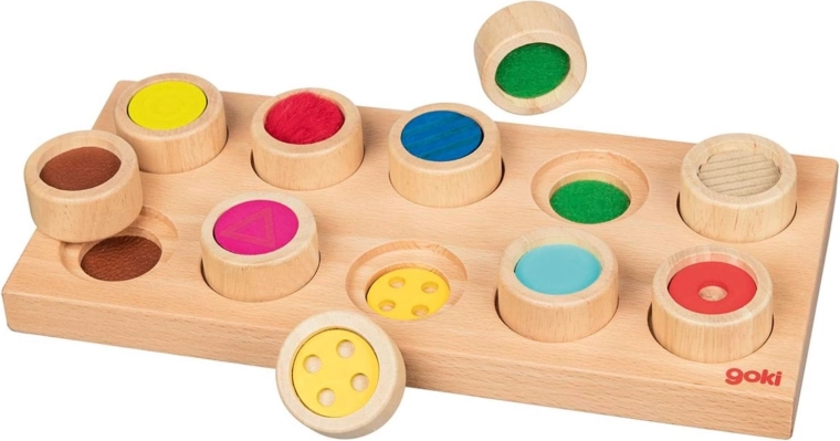 Tactile insert game memory from wood GOKI