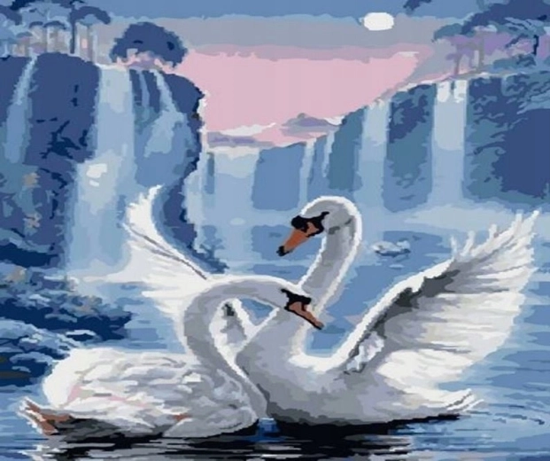 Norimpex Paint by Numbers Pair of Swans 40 × 50 cm