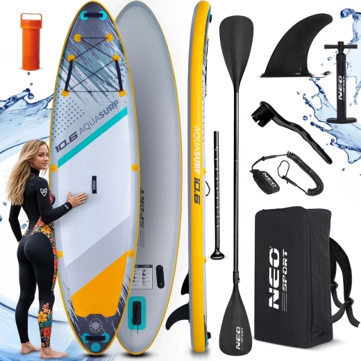 Надуваем падълборд AQUASURF 10'6 (320 × 84 × 15 см) с комплект Neo‑Sport