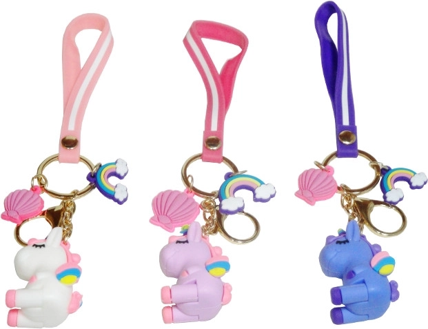 Rubber unicorn keychain